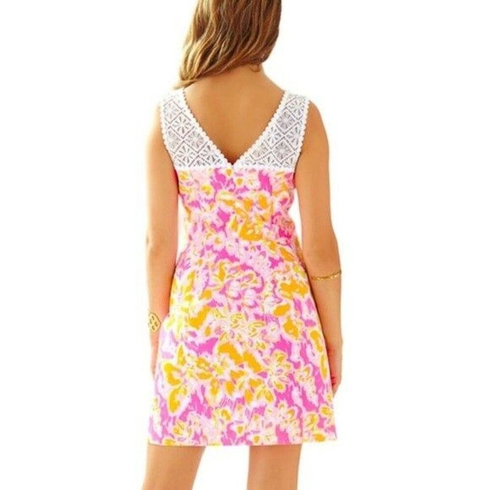 NWT! LILLY PULITZER Sofia Shift Mini Dress Kir Royal Pink Ooh La La Print Size 2 - Picture 2 of 7